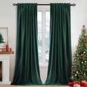 MIULEE Dark Green Velvet Curtains Thermal Insulated Blackout Curtain Christmas Emerald Green Drapes for Bedroom Living Room Darkening 84 Inches Long Curtains Panels Rod Pocket Set of 2 (52"W x 84"L (Pack of 2))