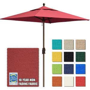 EliteShade USA 10-Year-Non-Fading 6x6Ft Square Market Patio Umbrella, UPF 50+ UV Protection Performance Sun Umbrella, Heavy Duty Commercial Grade Outdoor Table Umbrella with Crank, Windproof Vented Top for Garden, Pool, Deck and Outdoor Playsets, Burgundy