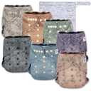 Nora's Nursery Cloth Diaper Cover, Reusable Cover with Snap Closure for Flat or Fitted Inserts - 7-Pack with Wet Bag - Modern Bloom