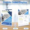 6 Pack Acrylic Sign Stands 8.5 x 11, Clear Double Side T Shape Acrylic Table Signs for Displaying, Flyer Holder Paper Card Holder for Office Business Store Mall Restaurants