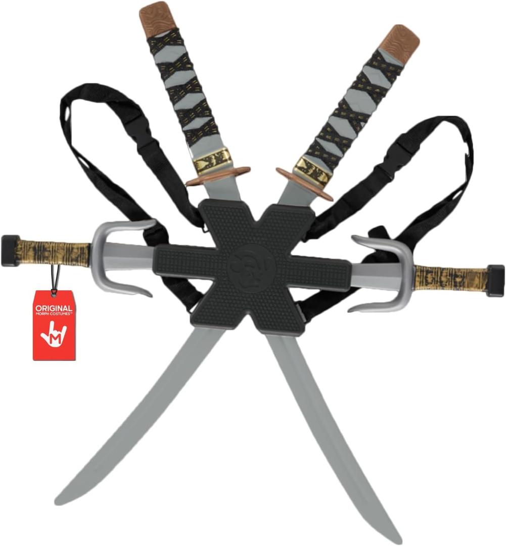 Morph BPA Free Ninja Swords Kids with Back Strap, Ninja Toy Sword for Kids, Toy Weapons for Halloween (Grey)