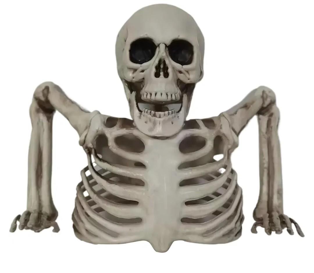 Ground Breaking Skeleton Scary Light up Halloween Skeleton for Holiday Party Haunted House Yard Home Decor 9.8x9.8x4.3 inch.
