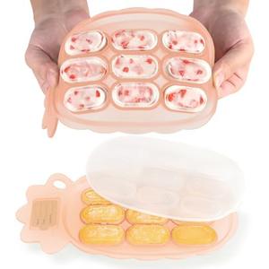 haakaa Silicone Nibble Freezer Tray -Breastmilk Teething Popsicle Mold - Baby Fruit Food Feeder Teether Tray - Baby Food Maker - Ice Cube Tray - 4 Months+ Babies - BPA Free - Blush