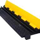 Kable Kontrol Atlas Cable Protector Wire Ramp - 2 Channel - 1 Pc - 39" Long Black & Yellow - 20,000 Lbs Load Capacity - Rubber Speed Bump Wire Protector Cord Cover - CP9972