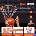 VEVOR Basketball Hoop, 44 54 Inchs PC Backboard Wall Mounted, Basketball Portable Hoop & Goal, Indoor & Outdoor with Hand-Crank Adjustment, Classic Basketball Court, Teens, Adults, Schools, Parks