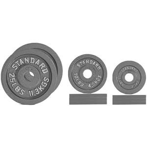 CAP Barbell 110 LB Standard 2-Inch Cast Iron Weight Plate Set (4 x 5lbs, 4 x 10lbs and 2 x 25lbs)