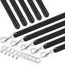 Shimeyao 10 Pack 36 Inch Acrylic Curtain Pull Wands Drapery Pull Rod Pure Black Versatile Fiberglass Blinds Wand Kits with Rings and Hooks for Opening Closing Curtains Homes Offices Window Opener