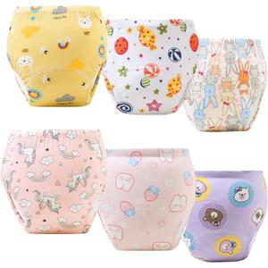Upairy Potty Training Pants Cotton Absorbent Training Underwear for Toddler Boy and Girls 2T-5T,Soft Absorbent & Leak-Proof with Characters(6PCS,L)