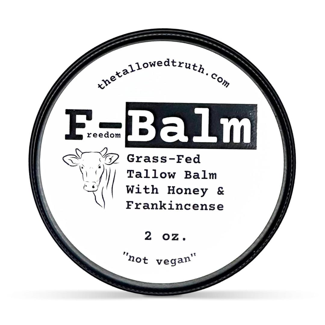 The Tallowed Truth F-Balm Tallow  Grass-fed, Grass-finished Tallow  5 Ingredients Only  Canadian-made All Purpose Tallow Balm  Made in Canada  Tallow for Face & Body (2 oz (1-Pack), Original)