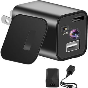 2025 New Hidden Camera Detector with Charger, 1080P Security Portable Camera, Mini Nanny Cam with Loop Working for Indoor/Ourdoor Surveillance, No Audio, No WiFi, up to 64GB SD Card (Not Included)