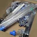 Rolling IV Pole with Tray - Stainless Steel 4 Hooks IV Stand with Wheels Height Adjustable for Clinic Home Care