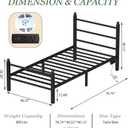 Twin Bed Frames with Charging Station & LED Lights, Metal bed frame twin size with Headboard and Footboard, Heavy Duty Slats Support Platform, No Box Spring Needed, Noise Free, Easy Assembly, Black