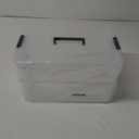 2 Layer Plastic Storage Containers with Lids, Multipurpose Clear Stack & Carry Box, Portable Craft Organizers and Storage Bin for Organizing Art & Craft, Sewing, Makeup, Nail Supplies (Black)