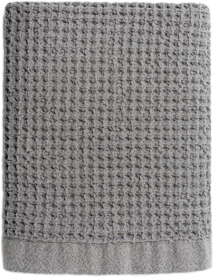 ONSEN - Bath Towel Set - XL Bath Sheet, Cinder Grey - Supima Cotton Lightweight & Quick-Dry - Curvy Weave Shower Towel