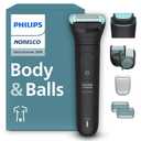 Philips Norelco Body Groomer 5000 Series, Intimate Hair Trimmer & Shaver for Men with Dual 100% Showerproof Full Body Shave & Trim Heads and Two Bi-Directional Body Hair Combs, BG5495/50 (Black)