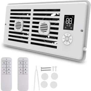 Smart Register Booster Fan with Aromatherapy Function, White - Quiet Vent Fan for Improved Heating & Cooling Efficiency, Adjustable Speeds, Powered Vent Register for 4  10 Vents