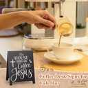 On Coffee Jesus Funny Desk Sign Bar Room Decor Home Office Kitchen Shelf Counter Cubicle Accessories Gifts For Coffee Lovers Espresso Fans Enthusiasts