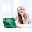 B BELK Compatible with MacBook Air 13 inch Case 2021 2020 2019 2018 M1 A2337 A2179 A1932 Touch ID, Plastic Hard Shell+2 Keyboard Cover+Screen Protector for MacBook Air 13.3 inch Case, Green Marble