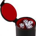 GWHOLE Dice Cup Leather Dice Games Shaker with Lid Bar Liar Dice Rolling Set Cup Storage Box Tray for Yahtzee Farkle Backgammon Bar Birthday Party Craps Games