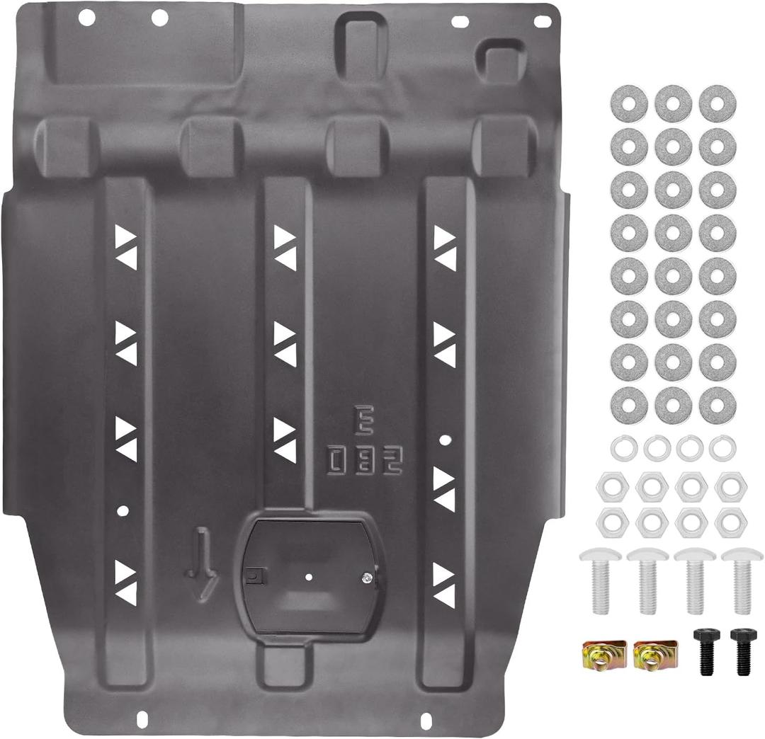 Transmission Skid Plate Gearbox Splash Shield Guard Compatible with 2015-2022 Ford F150 3D Manganese Steel Replace OEM Diaper