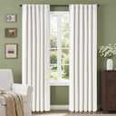 100% Blackout Curtains for Bedroom Linen Textured Insulated Thermal Drapes with Liner White Black Out Curtains 84 Inch Long 2 Panels Back Tab Noise Reducing Drapes Ready to Hang for Living Room Office, 52"W x 84"L