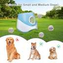 MEKAPLE Automatic Dog Ball Launcher for Small to Medium Dogs, 2.2 Inch ETPU Dog Ball Thrower, 3 Distance Adjustable 19-39 Ft Interactive Dog Toy, Mental Stimulating Puppy Toy with 4 ETPU Balls (Blue)
