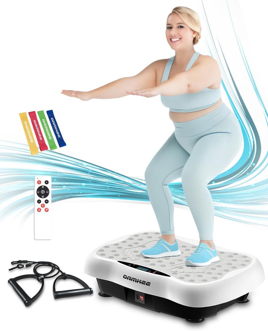 Vibration Plate Exercise Machine for Weight Loss, Power Vibrating Platform Full Body Workout, Home Gym Equipment with 120 Adjustable speeds, 330 Lbs, Shake Board for Lymphatic Drainage and Fitness