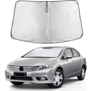 EcoNour Windshield Sunshade Compatible for Honda Civic 2006-2009 2010 2011, Sun Visor for Front Windshield & Window Sun Shade Cover, UV Heat Blocker & Protector, Car Accessories