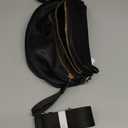 Pure Colour Crossbody Bag Bum Bag for Women,Spacious Purse Fanny Packs Belt Bag,Oversized Bum Bag (Colour Bum Bag-Black)