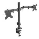 H&C(hcck&Cllassp) Dual Monitor Mount, Monitor Arm with Swivel, Tilt, Rotation, Height Adjustable, VESA Mount for 17-27” Monitors up to 17.6lbs, Desk Mount with C-Clamp, Black