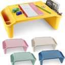 gisgfim 5 Pcs Kids Lap Desk Tray Bulk 19.7x9.6x7.1in Portable Lap Desk Kids with Storage Space Kid Lap Tray with Side Pockets Plastic Lap Bed Table for Classroom Home Car Activity Eating