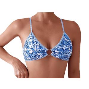 Fanuerg Women's Triangle Bikini Sets O Ring Linked One  Piece Swimsuits Floral Printed Cheeky Bathing Suit Top Only Size XL