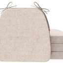 AAAAAcessories DShaped Chair Cushions, 2" Thick Dining Chair Pads with Ties and Removable, MachineWashable Cover, 17" x 16", Oatmeal Beige