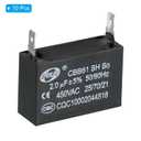 PATIKIL CBB61 Ceiling Fan Capacitor, 10Pcs 2uF 450V AC 50/60HZ Single Insert with 2pins for Air Conditioner Fan Motor Star Run Capacitors 37 x 26 x 24mm