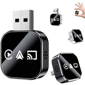 3 in 1 Wireless Carplay Adapter, Car Screen Mirroring Converter, 2026 Upgrade Mirror iOS Phone for iPhone/Airplay/Apple/Android, Bluetooth Auto Link, Wired to Wireless, Plug & Play