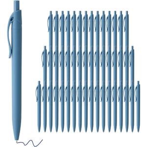 Deegtran 50 Pack Retractable Blue Ballpoint Pens, Medium Point, Smooth Ink, 1.0MM (Blue)