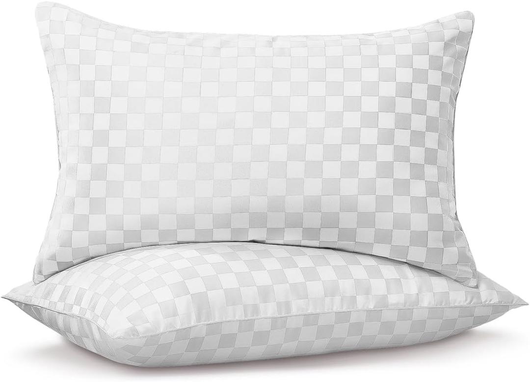 Standard Pillows Set of 2, Soft and Skin Friendly Down Alternative Pillow for Sleeping, Cooling Breathable Pillow for Back, Stomach or Side Sleepers, 20 * 26 Inches (Standard, White)