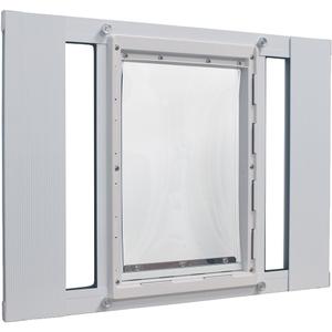 Ideal Pet Products Aluminum Sash Window Pet Door, Adjustable to Fit Window Widths from 27" to 32", Large 10-1/2 x 15 Flap Size