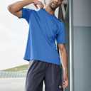 NORTHYARD Men's Athletic Running T-Shirts Workout Lightweight Short Sleeve Performance Shirts Top Tee (Blue, M)