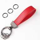 Turcee Leather Car Keychain, Creative Personality Leather Key Fob, Universal Key Fob Keychain for Men and Women (Red)