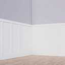 Ekena Millwork, WPKP56X03CS Classic Shaker, 8' Length PVC Wainscoting Kit, Heights up to 56" (20" Adjustable Wall Panels), White