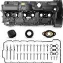 Upgraded Aluminum Engine Valve Cover Kit Compatible with 2006-2013 125i 128i 130i 323i 328i xDrive 328xi 525i 528i 528xi 530i X3 X5 Z4, E60 E70 E82 E83 E84 E89 E90 E92 L6 3.0L 2.5L 11127552281