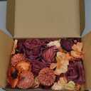 Floroom Mini Artificial Flower Heads Burnt Orange & Burgundy Fake Peony Daisy Rose Multicolor Small Faux Silk Flower Heads for Cake Craft Garland Wedding Party Graduation Cap DIY Home Decoration