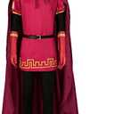 Uisozsfeb Men & Kids Classic Role Lord Costume Halloween Cosplay Red Cloak Top Costumes Robe Cape Size XL