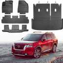 Cartist Floor Mats and Cargo Liner Fit for Nissan Pathfinder 7 Seats 2022-2026 All Weather TPE Floor Mat Pathfinder Accessories Heavy Duty Carpet Protection (Trunk Mat with Backrest Mat+Floor Mats)