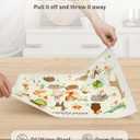 Babebay Disposable Stick-on Placemats 40 Pack for Baby & Kids & Toddler, Sticky Placemats Restaurant Table Mats 12" x 18" (Animal Alphabet)
