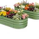 Galvanized Raised Garden Bed, 4x2x1 FT Thickening Planter Boxes Outdoor, Raised Beds for Gardening, Easy Assembly Large Garden Bed for Vegetables, Fruits, Flowers (2-Pack) (Green)