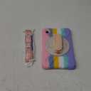 KIQ Case for Samsung Galaxy Tab A7 Lite 8.7'' with Screen Protector Rotating Hand Strap Kickstand Samsung Galaxy Tab A7 Lite Tablet Case Kid Proof 2021 SM-T220/T225/T227 (Shield Pastel Rainbow)