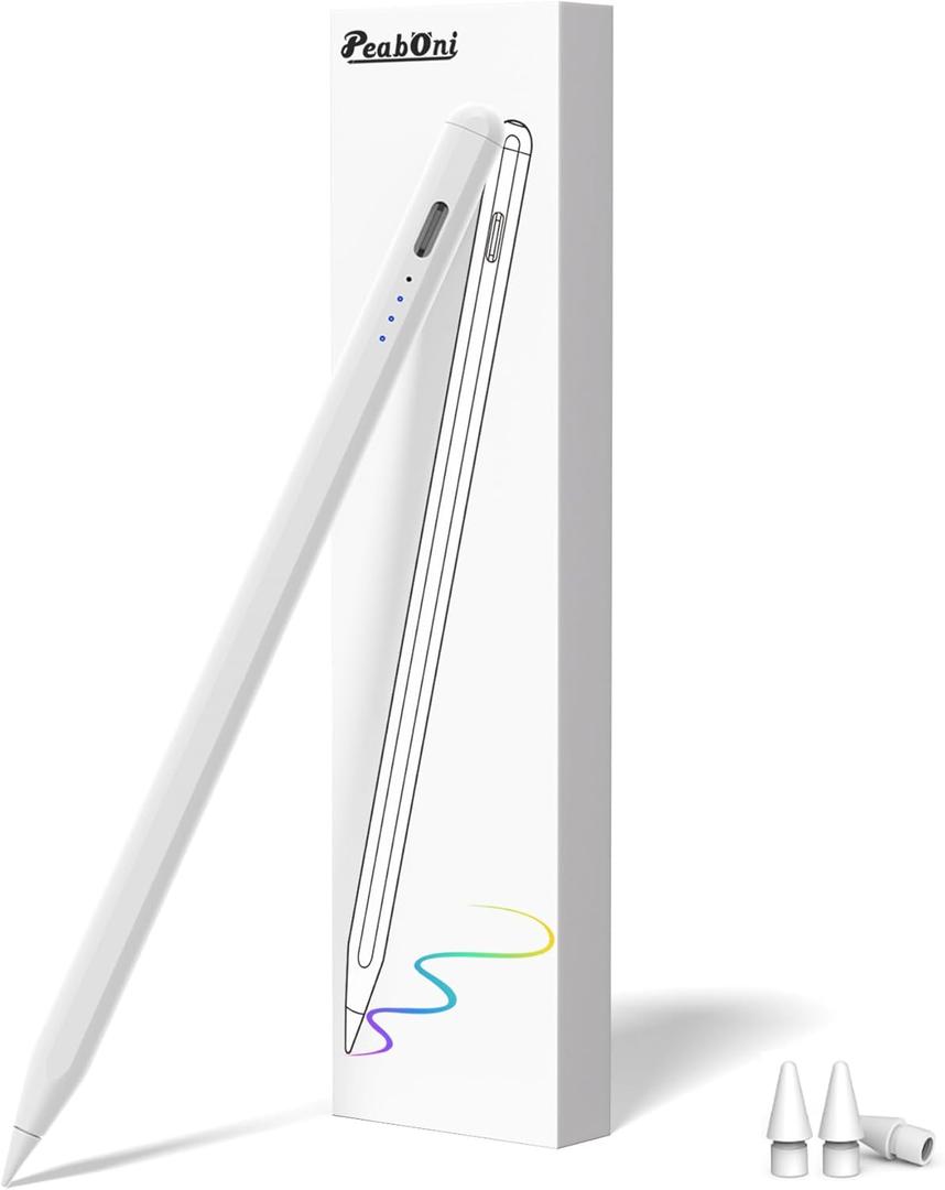 Stylus Pen for iPad 2018-2024 Released Model 15 Mins Fast Charge Pencil 2nd Generation Compatible with iPad Pro 11"/12.9"/M4, Air 3/4/5/M2,Mini 7(A17 Pro)/6/5 Gen, iPad 10/9/8/7/6 White