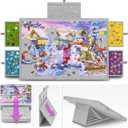 Tektalk Jigsaw Puzzle Table with Integrated Adjustable Stand/Bracket, 3-Tilting-Angle Super Lightweight Felt Puzzle Plateau Board with Cover & 4 Sorting Drawers (Light Gray, for Up to 1000 Pieces)